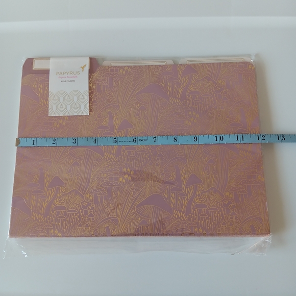 NEW Papyrus Tabbed File Folders Mushrooms Pink Gold White 9 Folders 3 Designs - Picture 4 of 5
